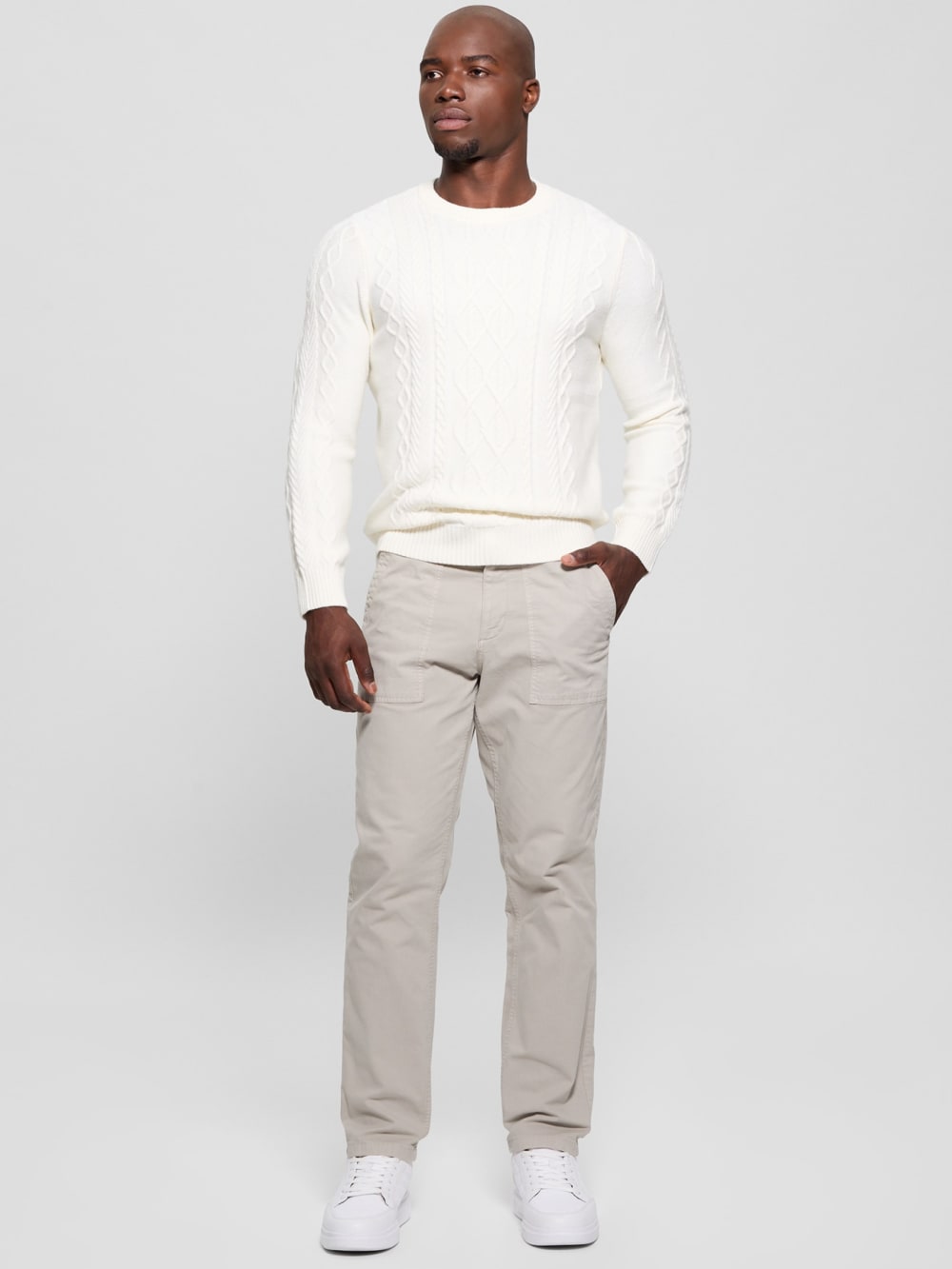 Eco Noah Crewneck Celtic Cable-Knit Sweater - Guess