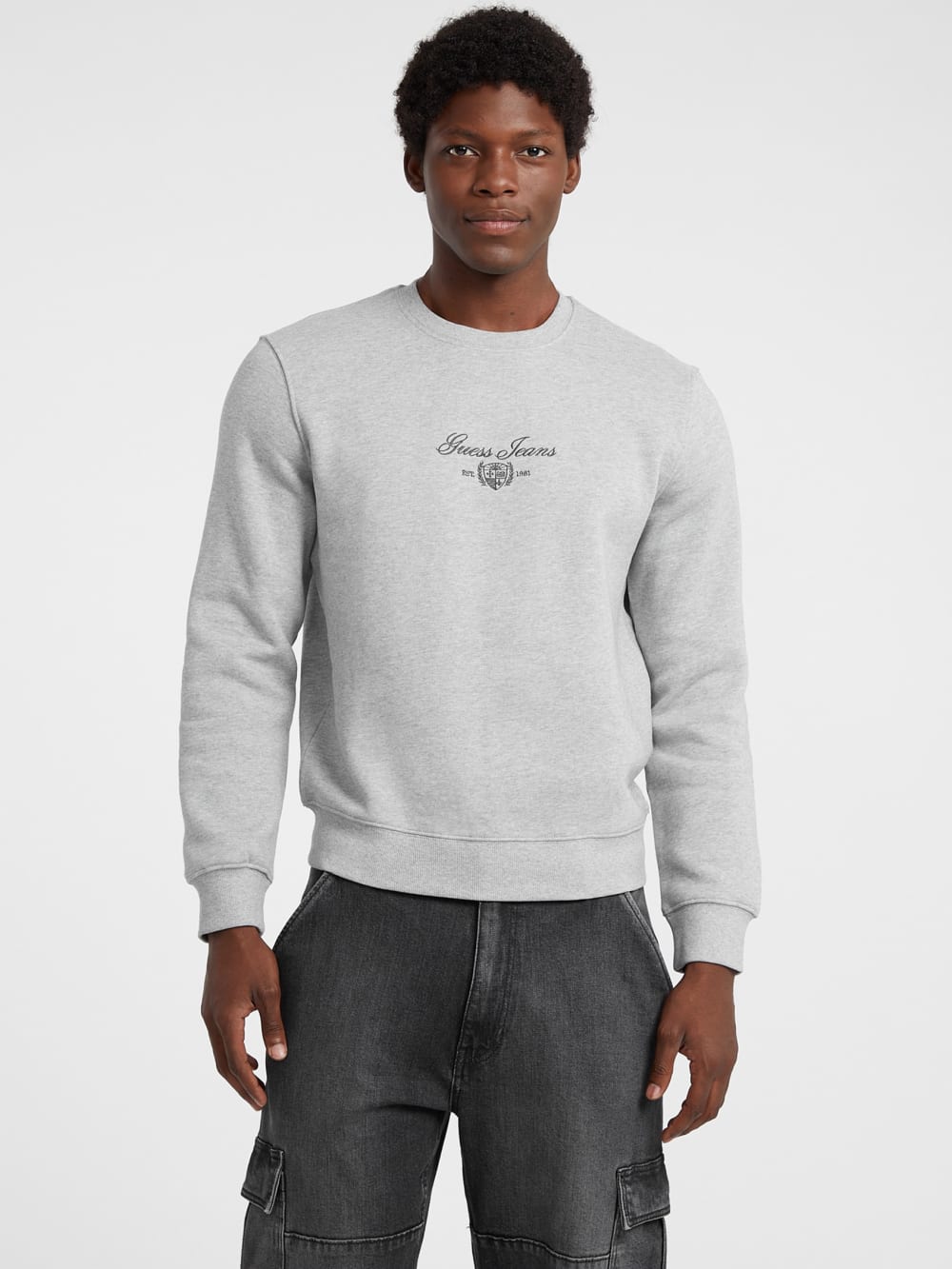 Fleece Script Crewneck Sweatshirt - Guess