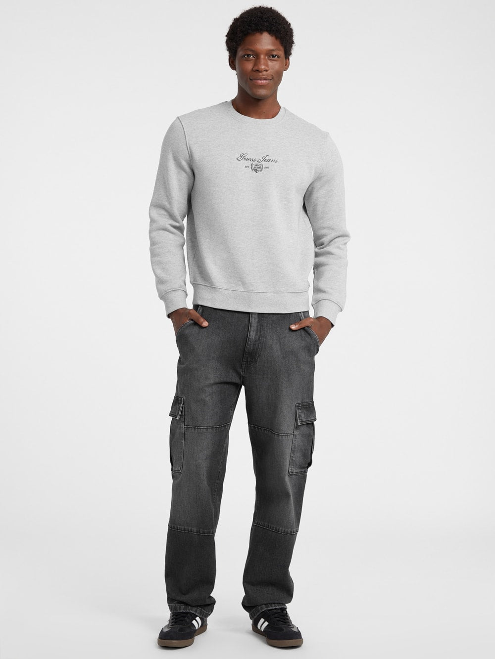 Fleece Script Crewneck Sweatshirt - Guess