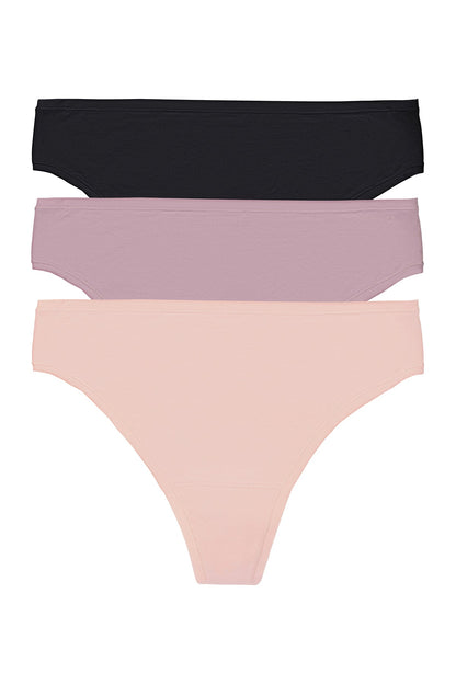 NATORI Bliss Bare Cotton Thong 3-Pack