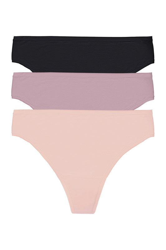 NATORI Bliss Bare Cotton Thong 3-Pack