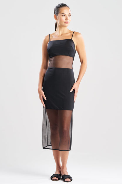 NATORI Gisele Mesh Slip Dress