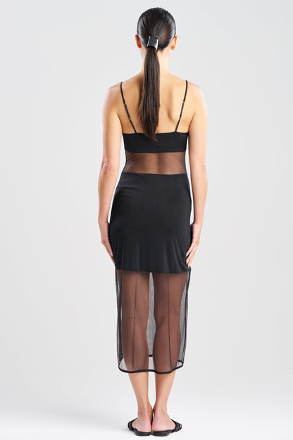 NATORI Gisele Mesh Slip Dress