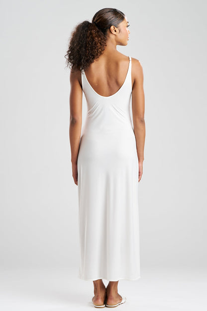 NATORI Gisele Mesh Applique Slip Dress