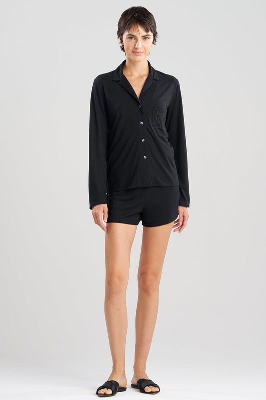 NATORI Shangri-La Embroidered TENCEL™ Notch Shorts PJ