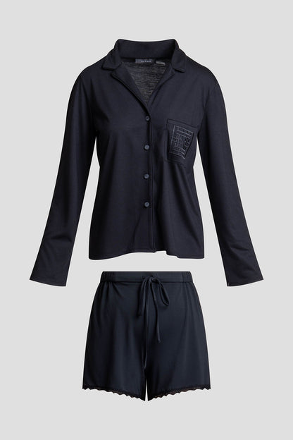 NATORI Shangri-La Embroidered TENCEL™ Notch Shorts PJ