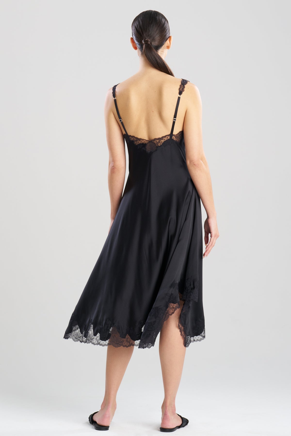 NATORI Lolita Asymmetrical Silk Slip Dress