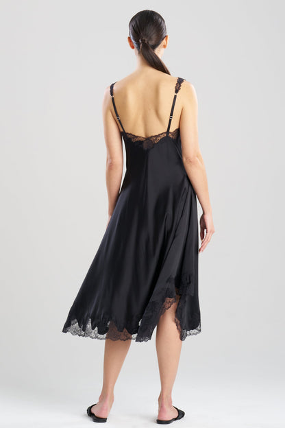 NATORI Lolita Asymmetrical Silk Slip Dress
