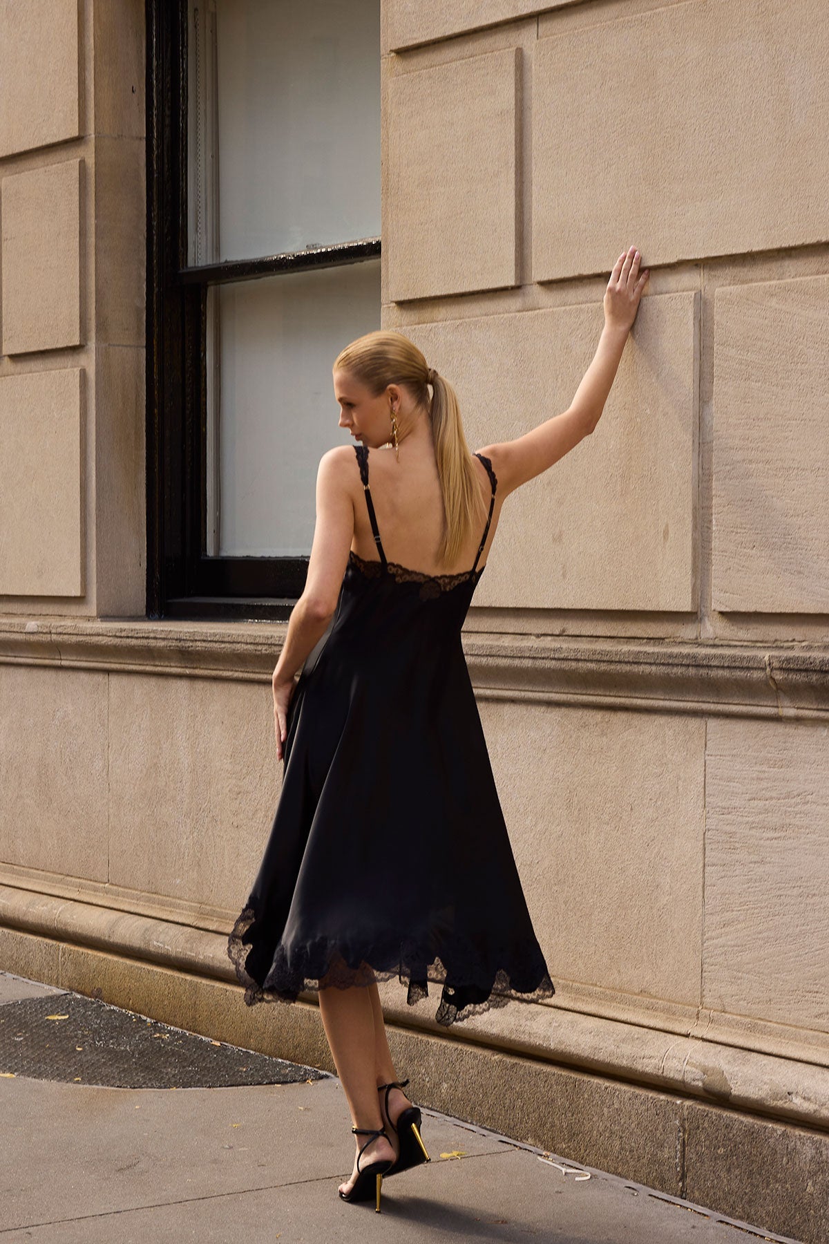 NATORI Lolita Asymmetrical Silk Slip Dress