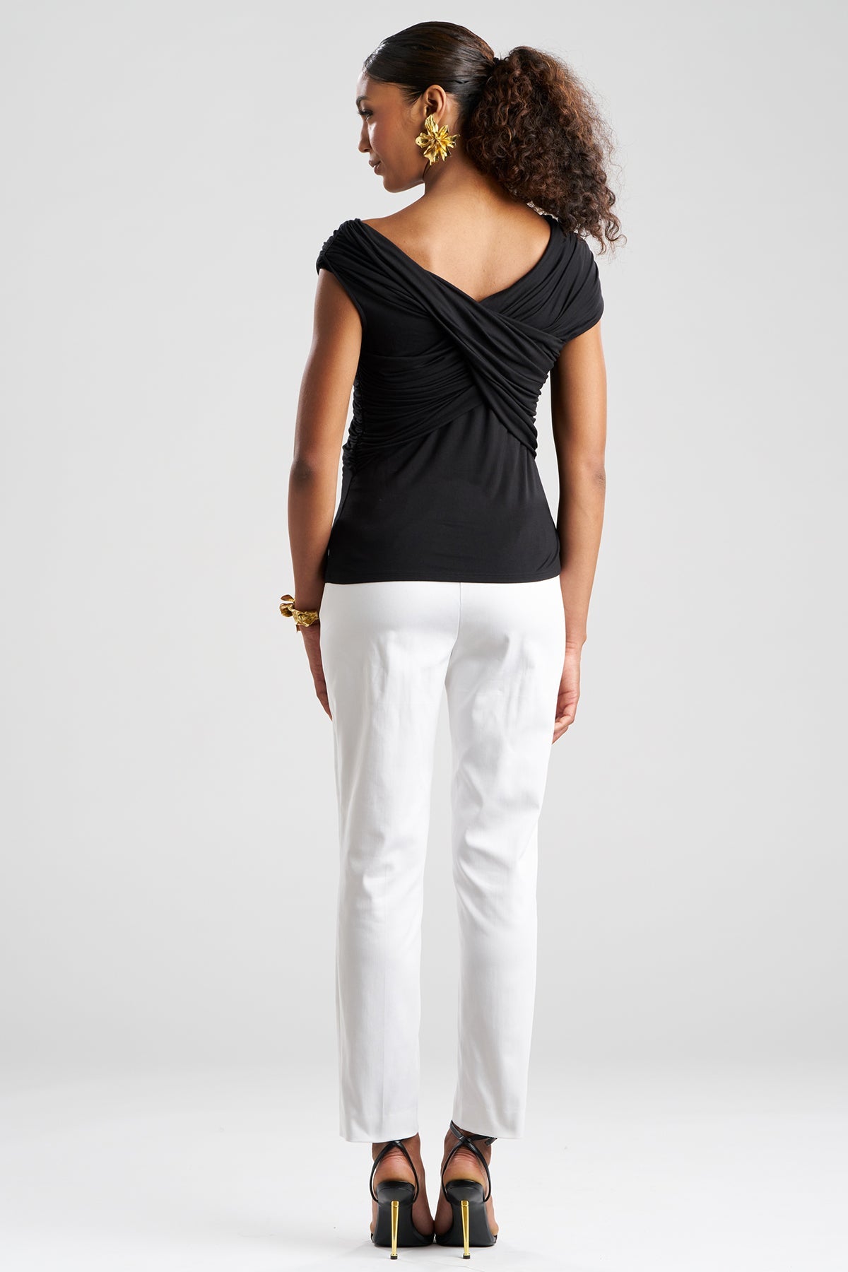 NATORI Feather Lightweight Knit Criss Cross Top