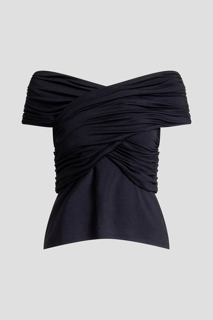 NATORI Feather Lightweight Knit Criss Cross Top