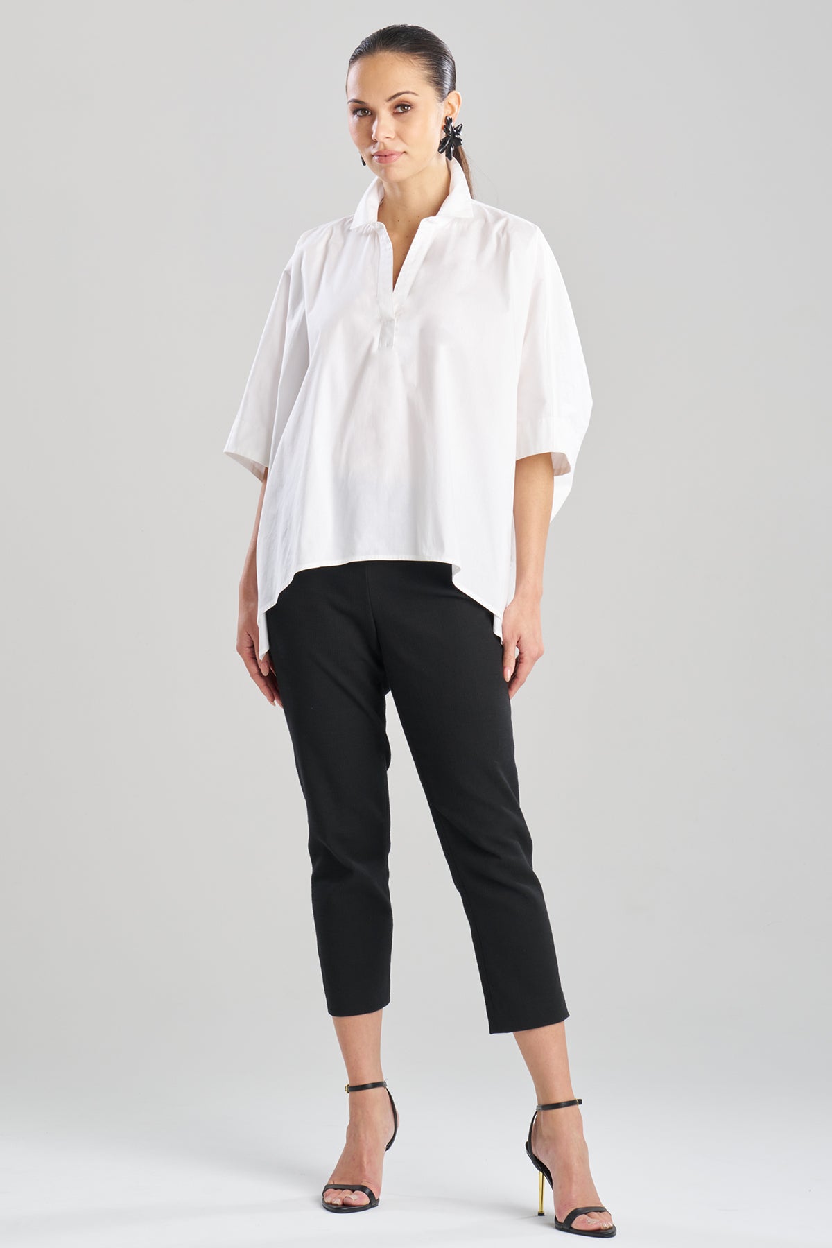 NATORI Cotton Poplin Oversized Caftan Shirt
