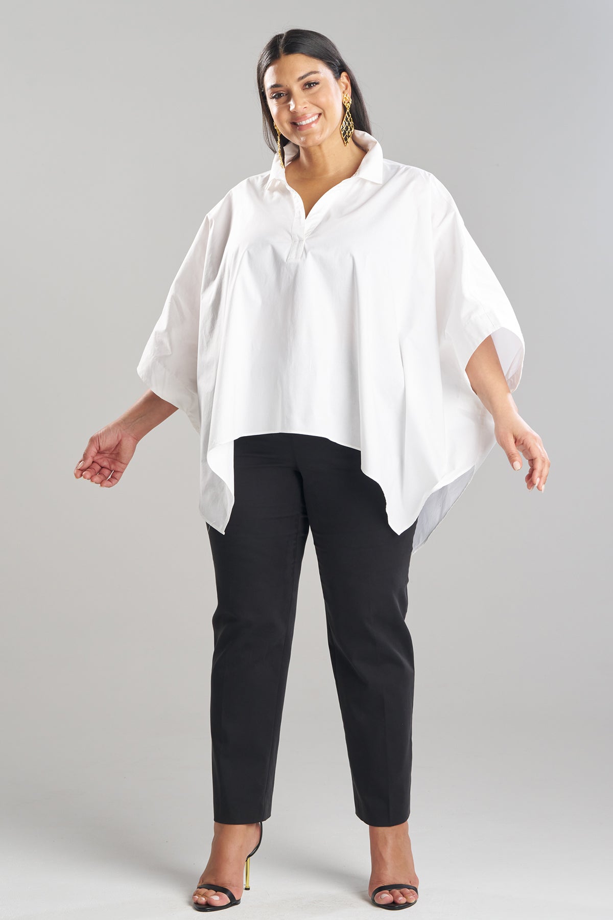 NATORI Cotton Poplin Oversized Caftan Shirt