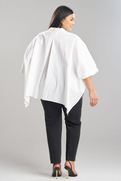 NATORI Cotton Poplin Oversized Caftan Shirt