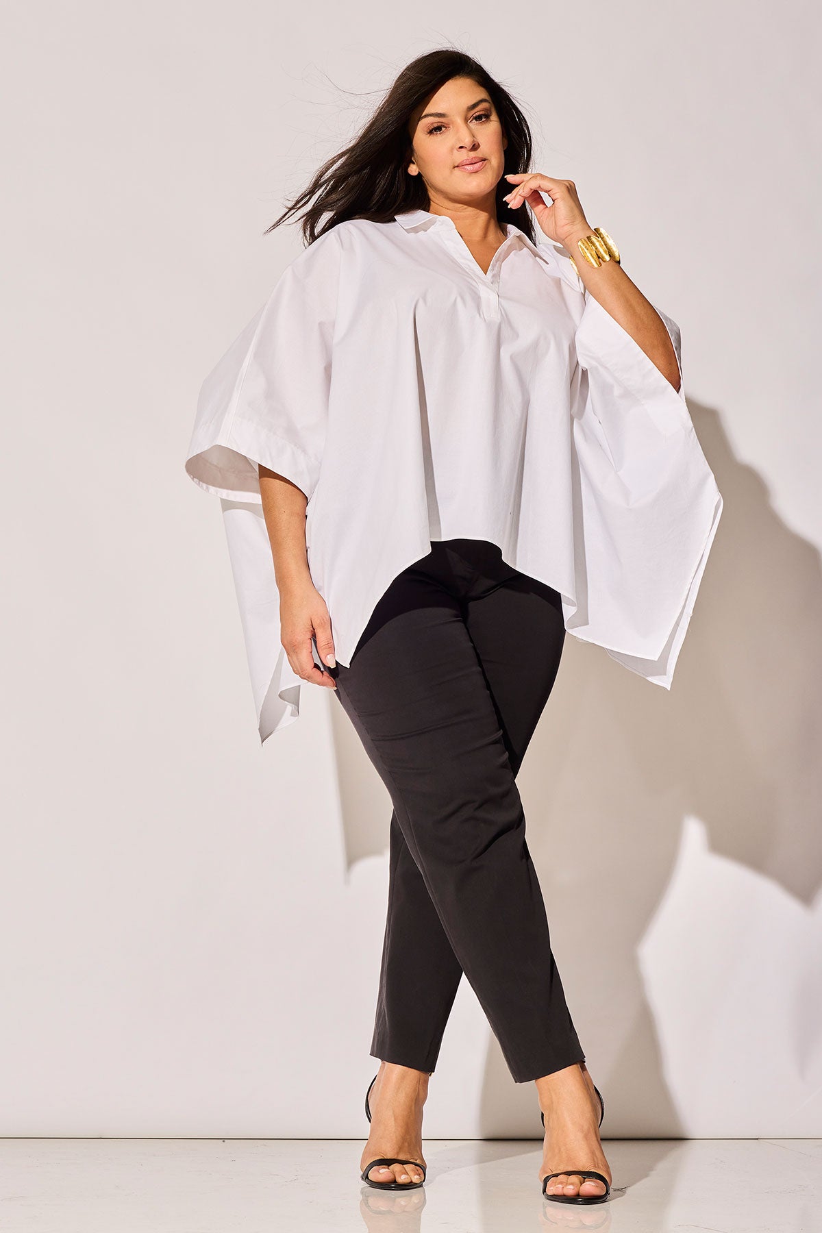 NATORI Cotton Poplin Oversized Caftan Shirt