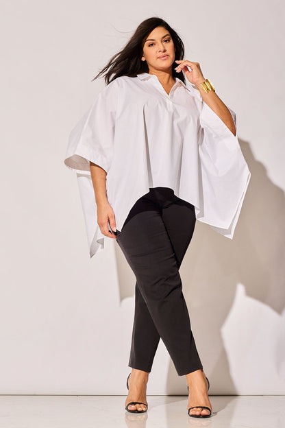 NATORI Cotton Poplin Oversized Caftan Shirt