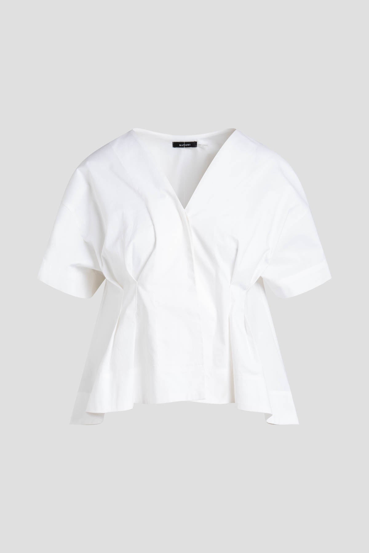 NATORI Cotton Poplin Pleated Back Cocoon Shirt