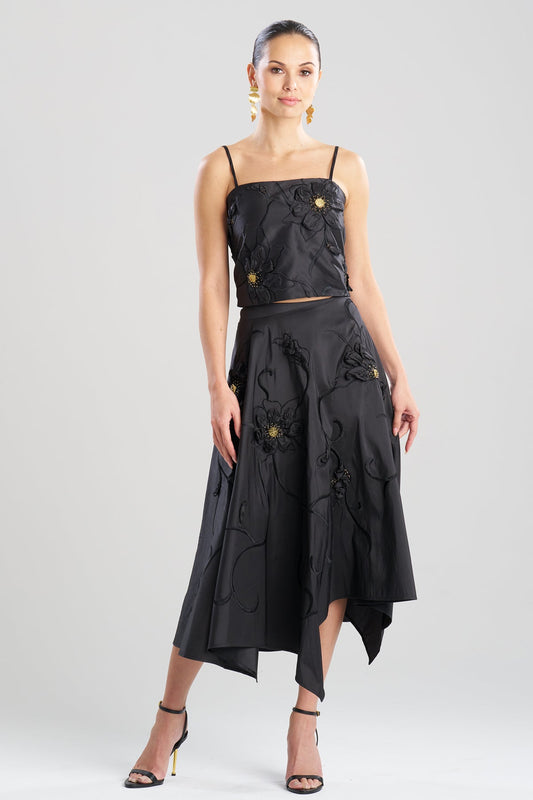 NATORI Couture Silk Dupioni Embellished Bustier