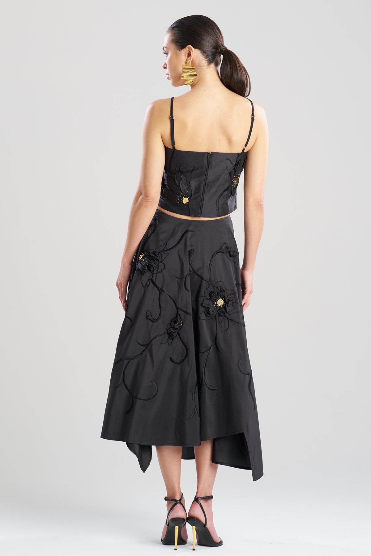 NATORI Couture Silk Dupioni Embellished Bustier