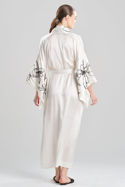 NATORI Couture Yumi Embroidered Silk Robe