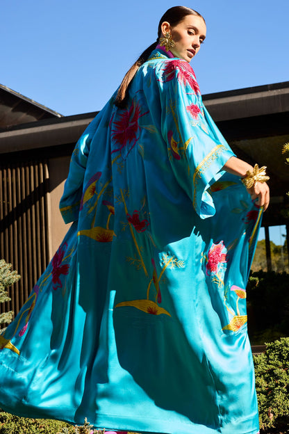 NATORI Couture Bali Embroidered Silk Robe