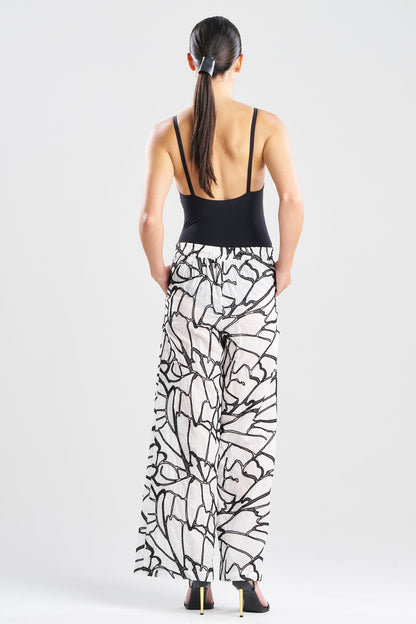 NATORI Butterfly Embroidery Cotton Pants