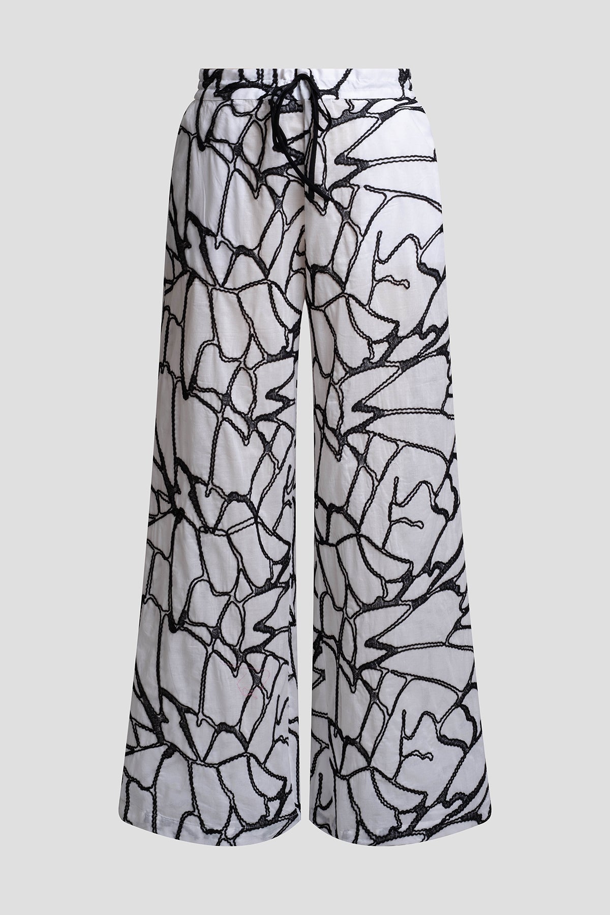 NATORI Butterfly Embroidery Cotton Pants