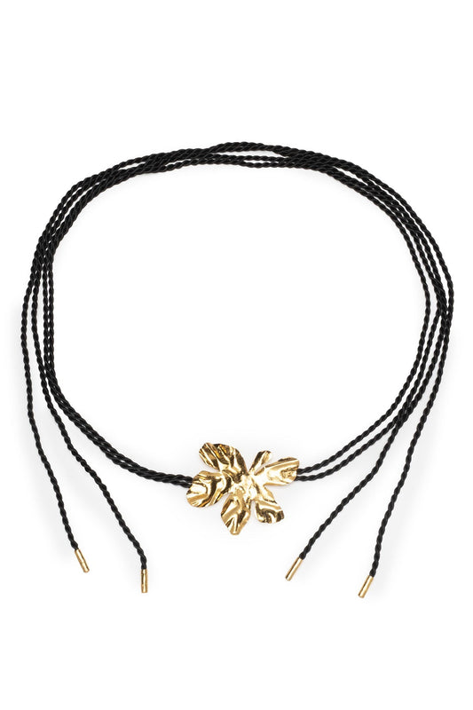 NATORI Peony Gold Plated Pendant Rope Belt