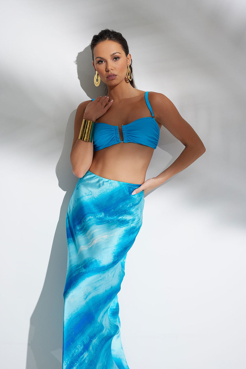 NATORI Buy Bandeau Bikini Top in Aqua Blue Online