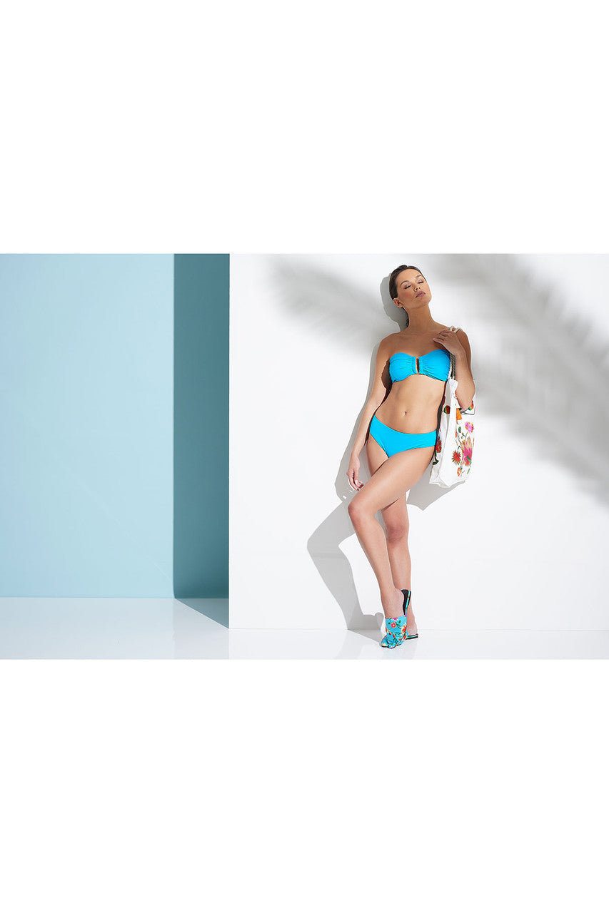 NATORI Buy Bandeau Bikini Top in Aqua Blue Online