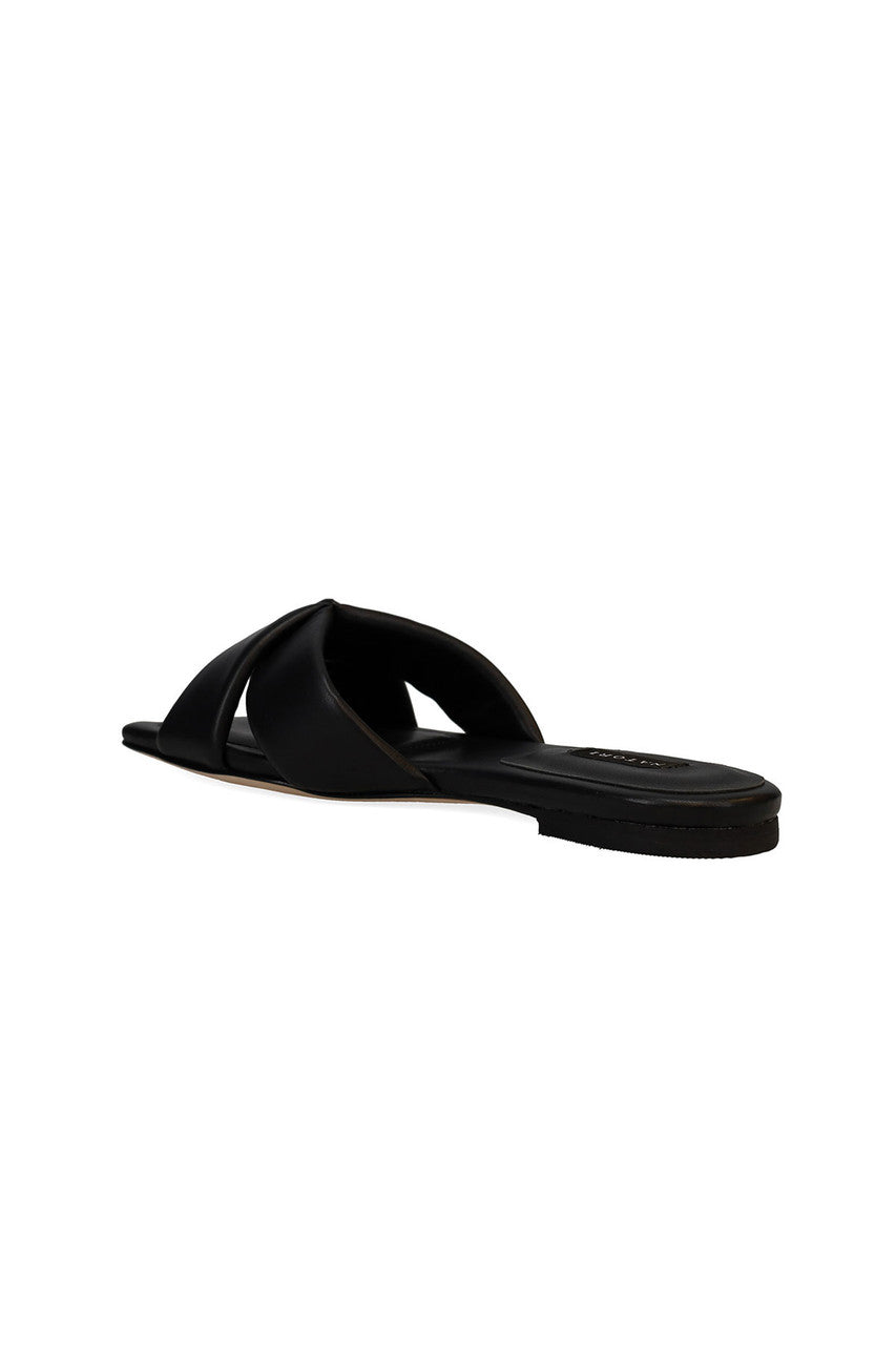 NATORI Buy Vitta Nappa Leather Slide Sandals in Black Online