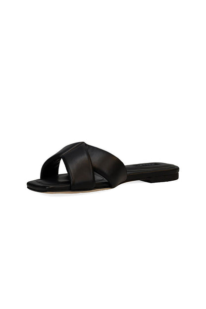 NATORI Buy Vitta Nappa Leather Slide Sandals in Black Online