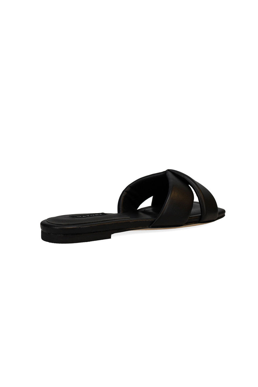 NATORI Buy Vitta Nappa Leather Slide Sandals in Black Online