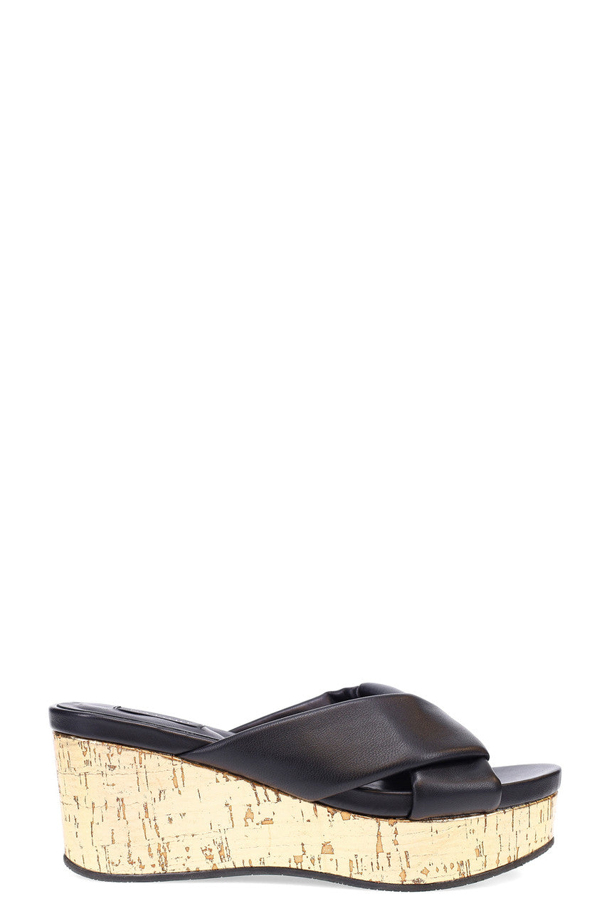 NATORI Buy Lanna Nappa Leather Platform Thong Sandals in Black Online
