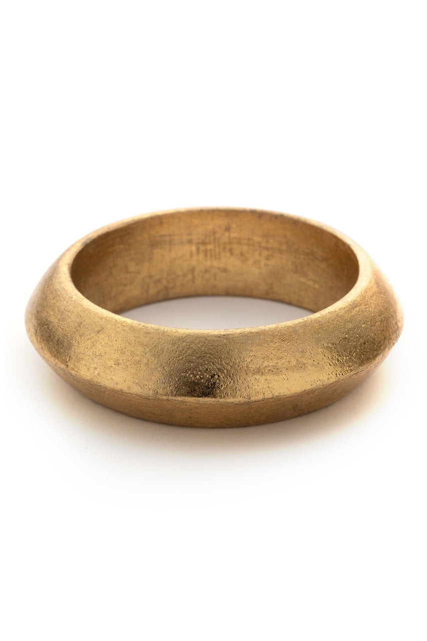 NATORI Buy Acacia Wood and Gold Plated Bangle Set in Antique Gold Online