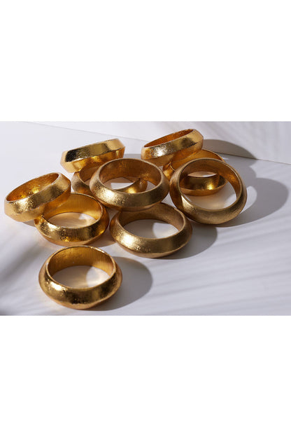 NATORI Buy Acacia Wood and Gold Plated Bangle Set in Antique Gold Online