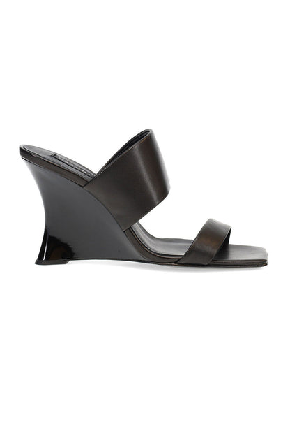 NATORI Buy Balli High Wedge Slide Sandals in Black Online