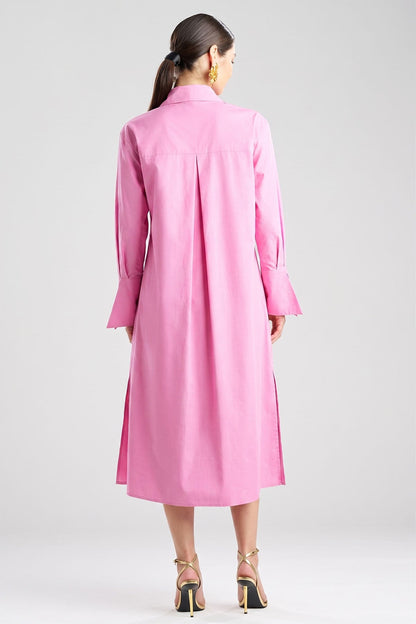 NATORI Tech Cotton Taffeta Tunnel Belted Trapeze Dress