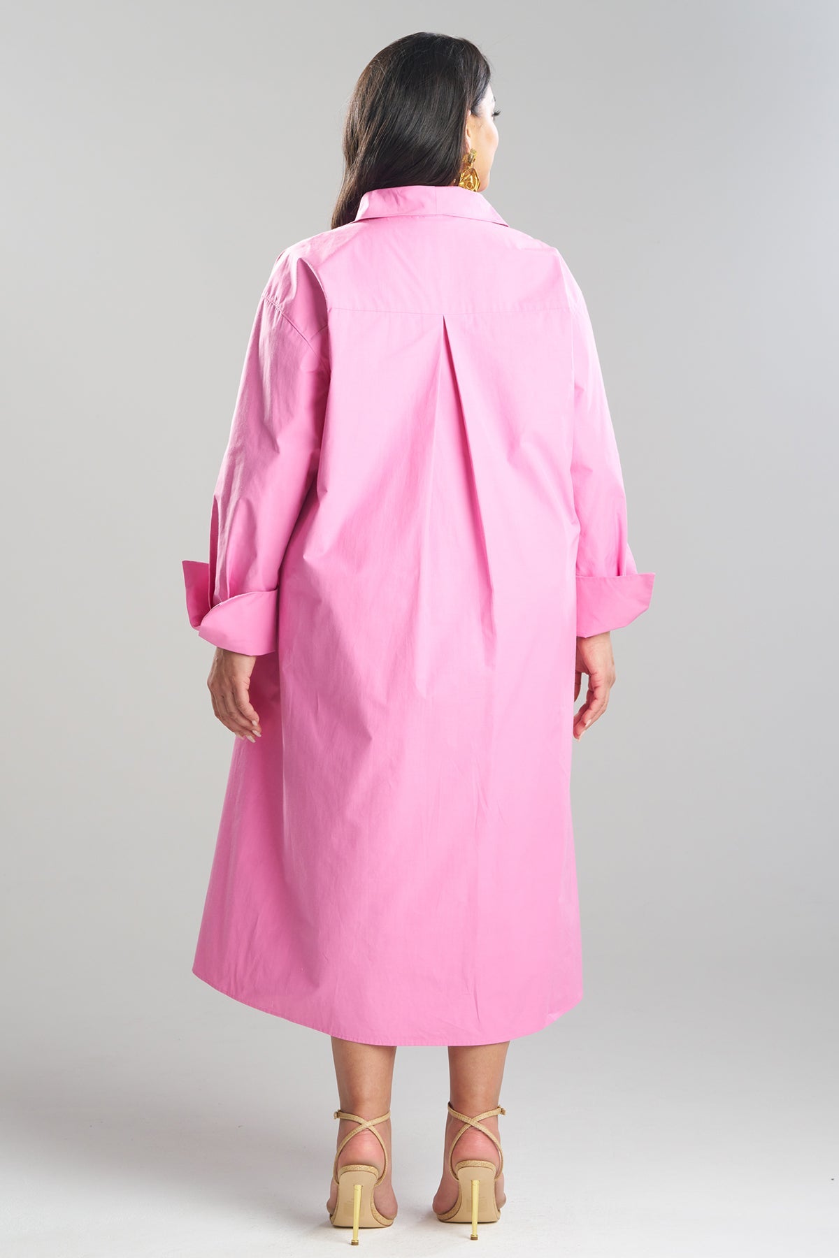 NATORI Tech Cotton Taffeta Tunnel Belted Trapeze Dress