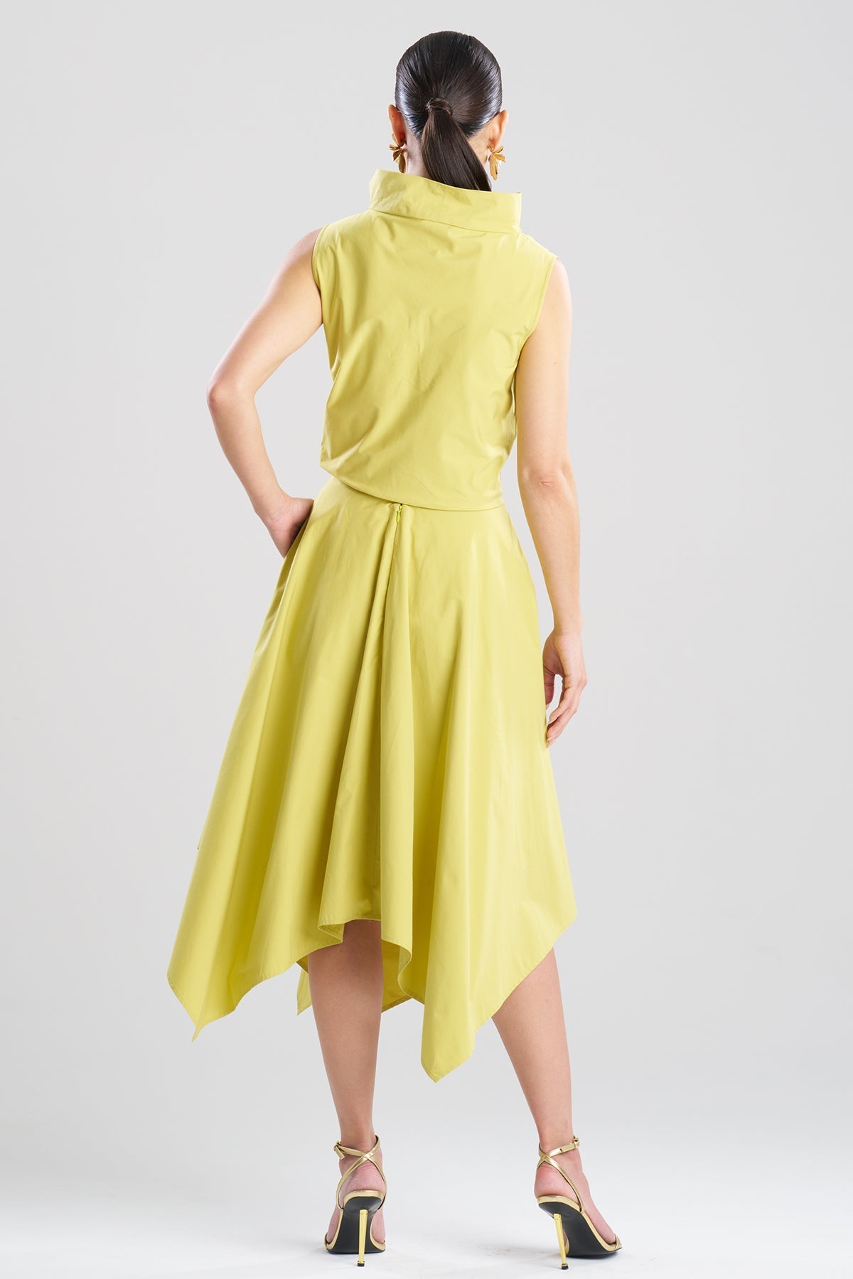 NATORI Tech Cotton Taffeta Handkerchief Hem Skirt