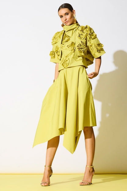NATORI Tech Cotton Taffeta Handkerchief Hem Skirt