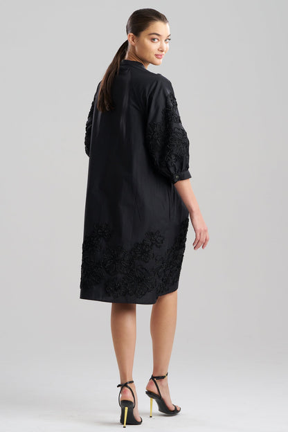NATORI Carnation Embroidery Cotton Voile Dress