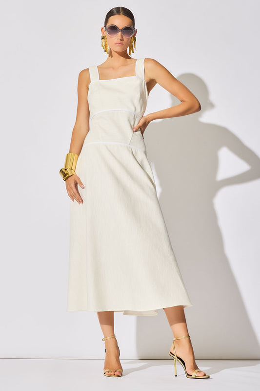 NATORI Stretch Basketweave Cotton Sundress