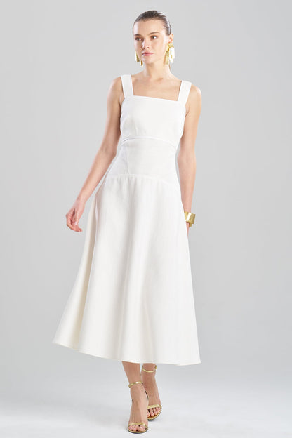 NATORI Stretch Basketweave Cotton Sundress