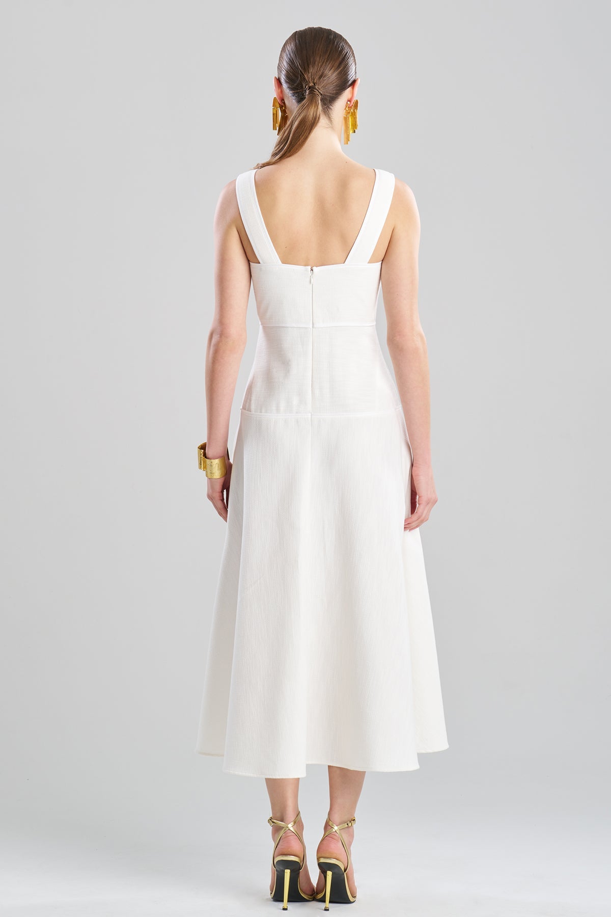 NATORI Stretch Basketweave Cotton Sundress