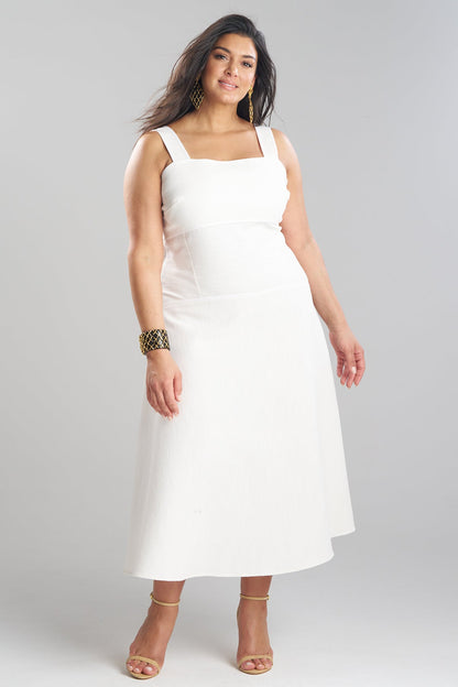 NATORI Stretch Basketweave Cotton Sundress