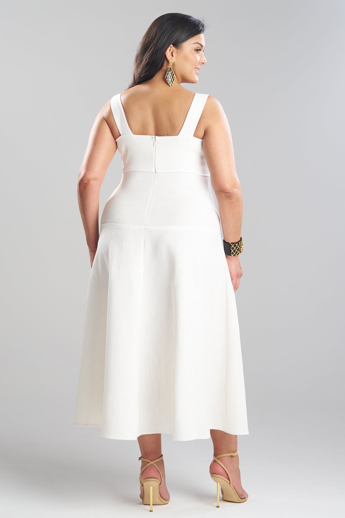 NATORI Stretch Basketweave Cotton Sundress