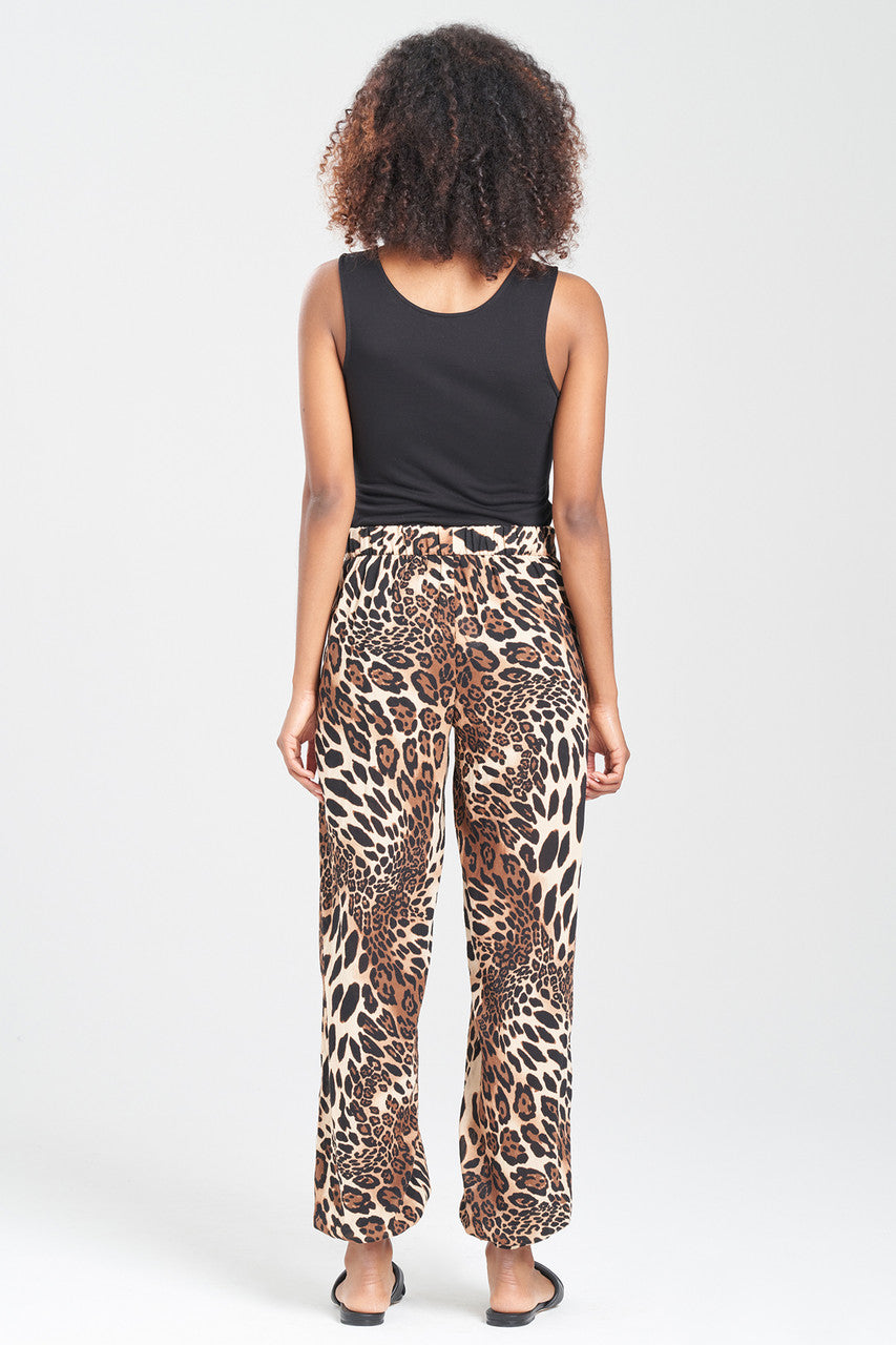 NATORI Buy Leopard Cotton Gauze Pants in Chestnut Online
