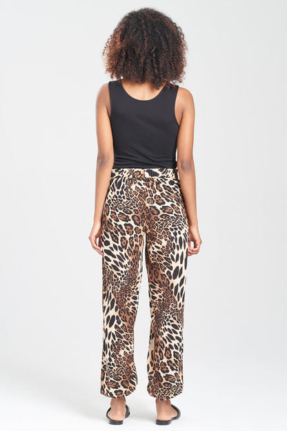 NATORI Buy Leopard Cotton Gauze Pants in Chestnut Online