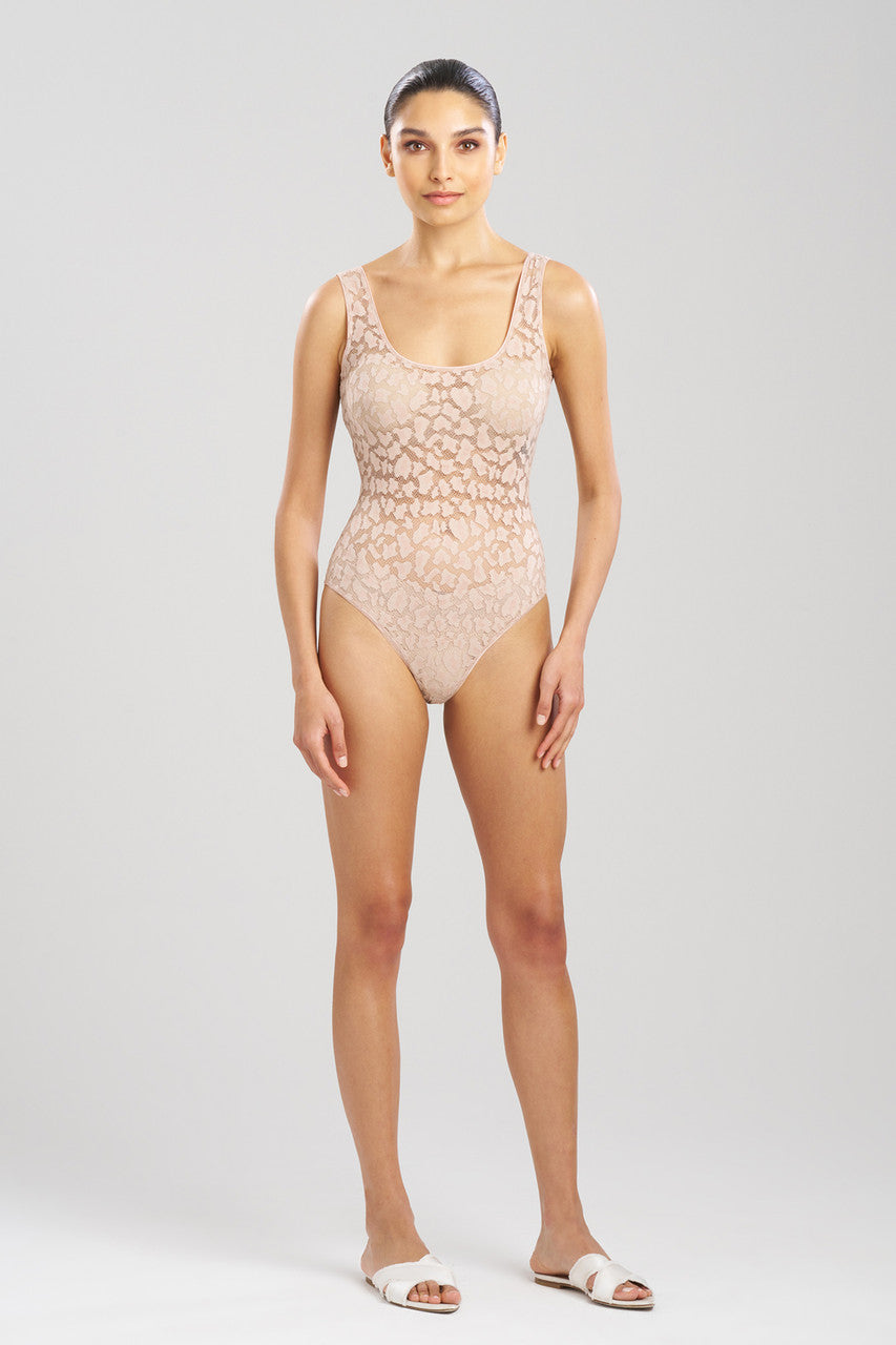 NATORI Buy Temptation Sheer Allover Lace Bodysuit in Café Online